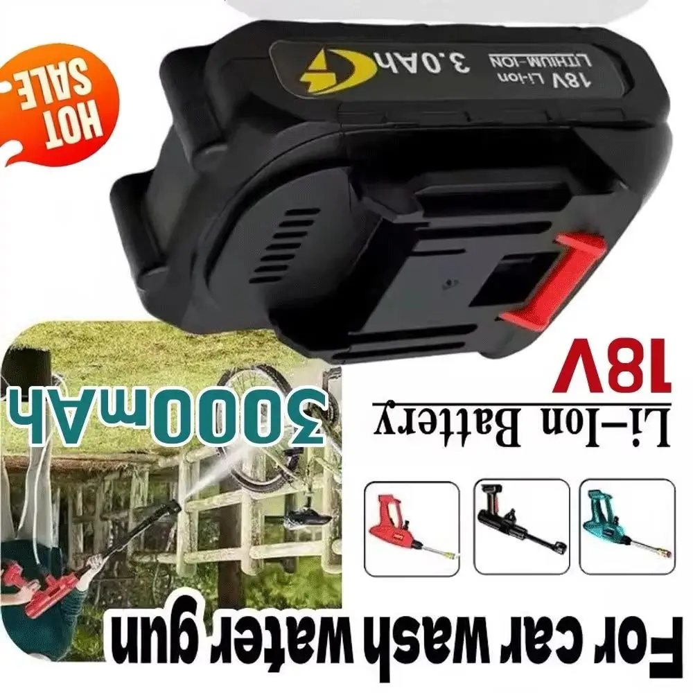 

High Pressure Car Wash Water Gun Replacement Battery Car Washer Spare 18V 3AH/3000mAh Lithium ionBattery