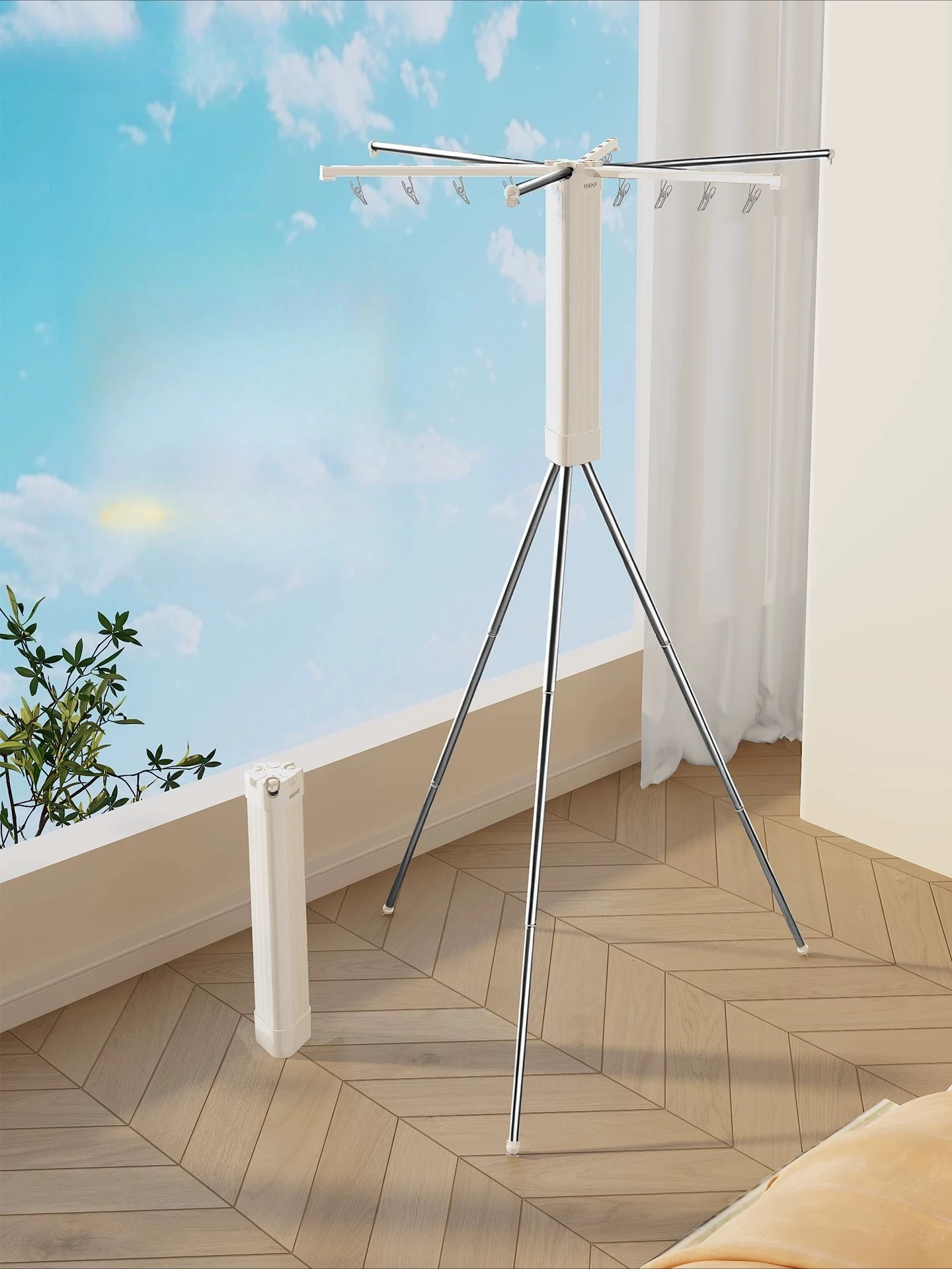 Travel hanger portable foldable indoor simple small floor drying rack essential clothes drying artifact