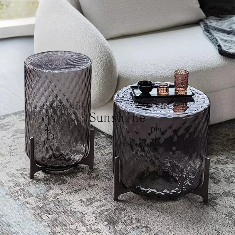 

Hand-blown creative glass coffee table combination living room home sofa side table