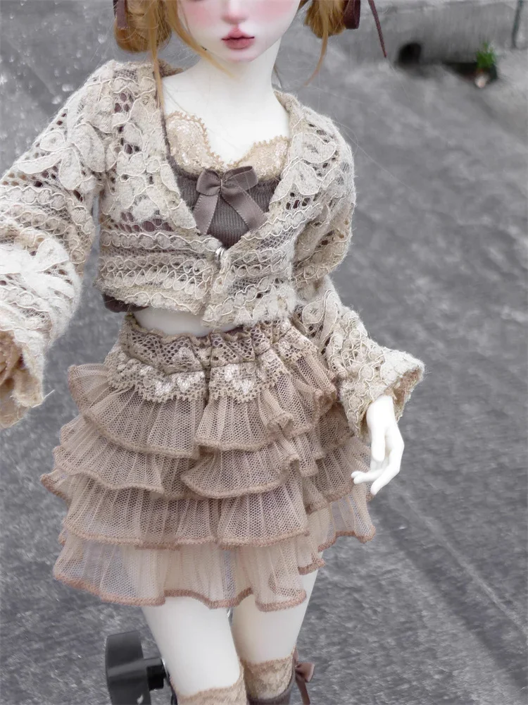 BJD 人形の服 1/3 1/4 人形用スカートカーディガントップ靴下衣装人形服アクセサリー