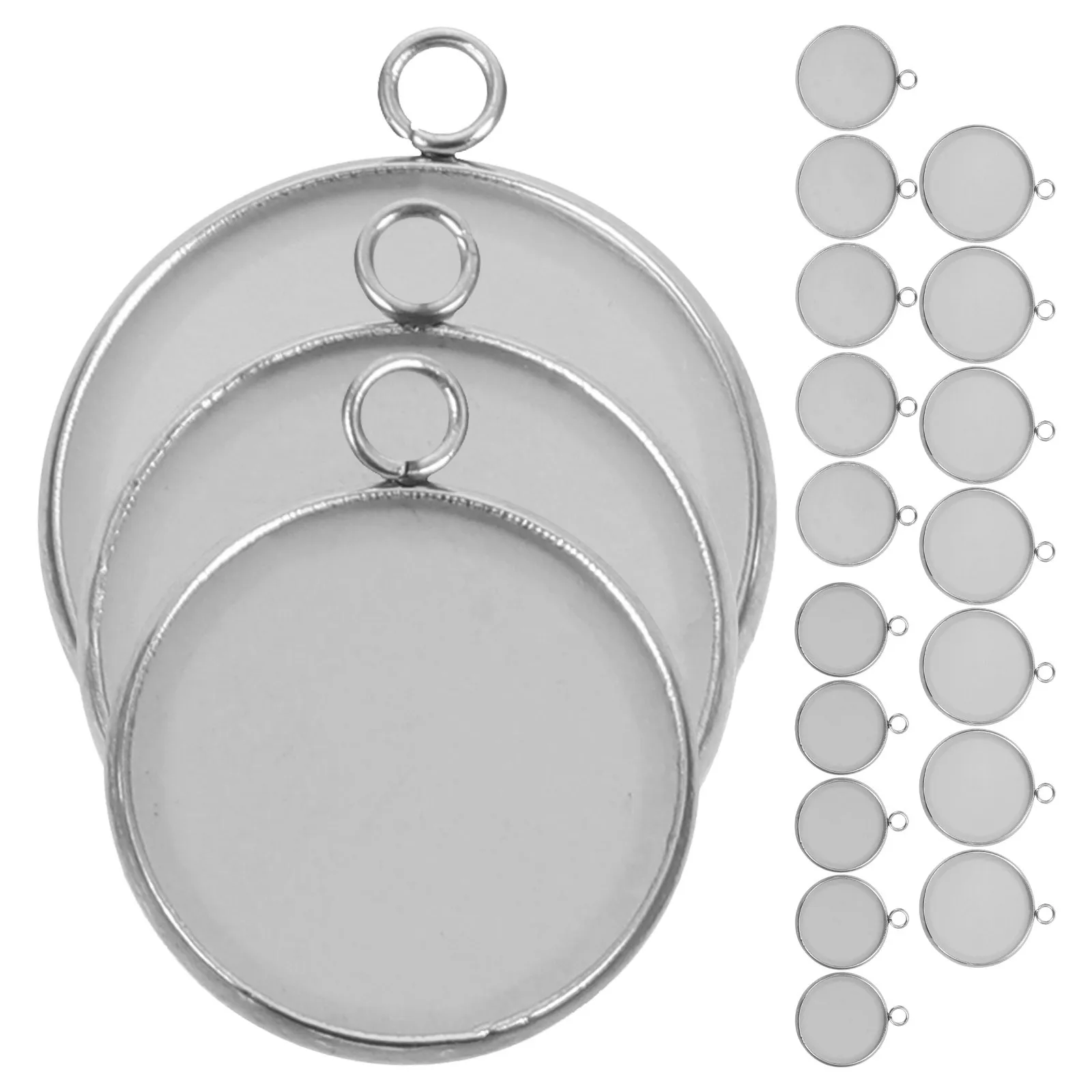 

60pcs Gemstone Cabochon Base For Bracelets Bezel Pendant Trays Stainless Steel Diy Jewelry Making Supplies Craft Accessory