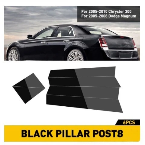 

For Chrysler 300C 2004-2021 6PCS Window Trim Covers Center Film Column B C Pillar Posts Sticker Car Accessories