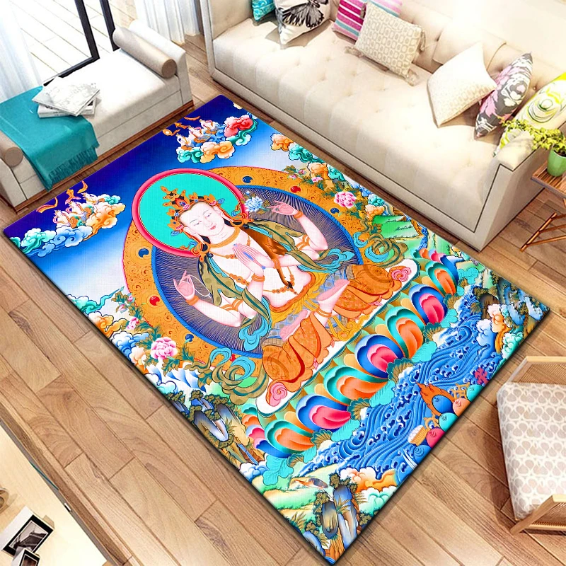 Buddhism Area Rugs ,Prayer Carpet, Living room Bedroom floor mat Kitchen mat Bedroom Mat,bedroom decor birthday gift Yoga mat