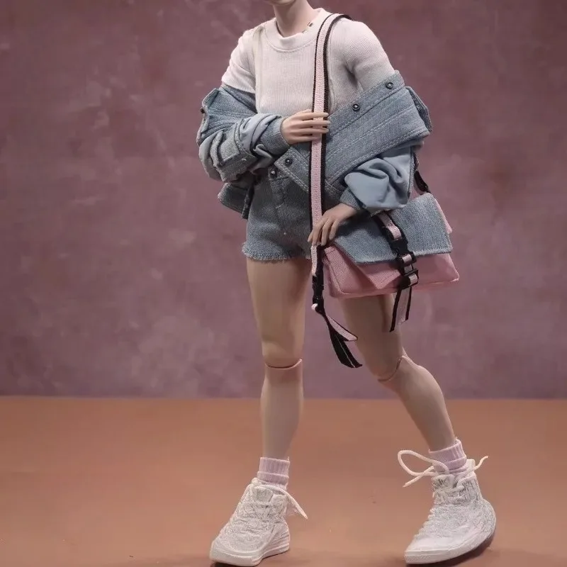 

SA053 Масштаб 1/6, игрушки, женская кукла, летнее ковбойское пальто, футболка, шорты, носки, модель одежды для 12-дюймовых фигурок, AT203, тело