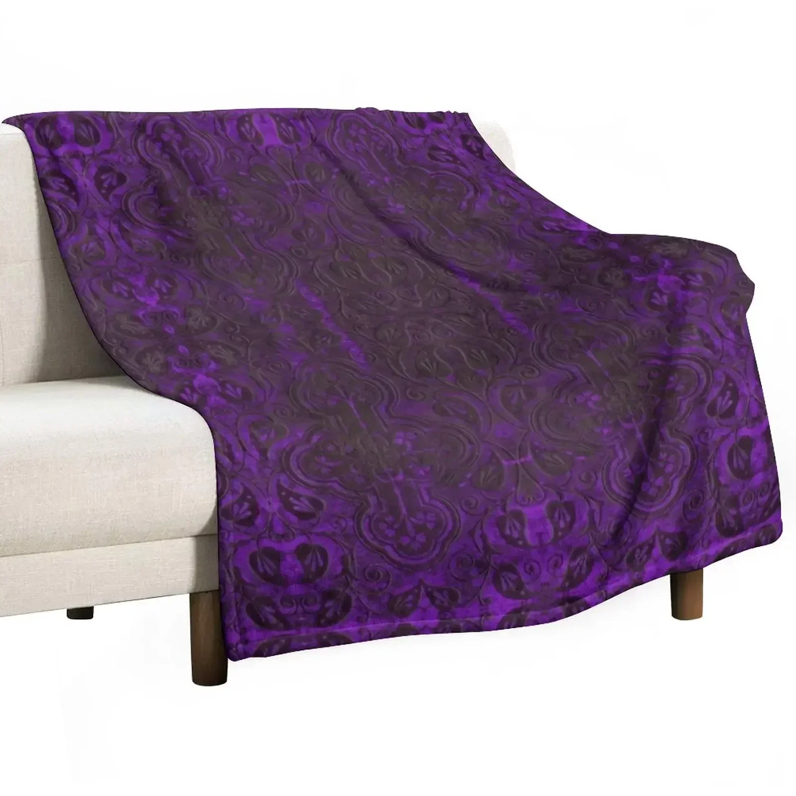 Purple Romantic Weathered Gothic Carving Crosses Pattern by Moose Disco Throw Blanket Bed covers Soft Blankets