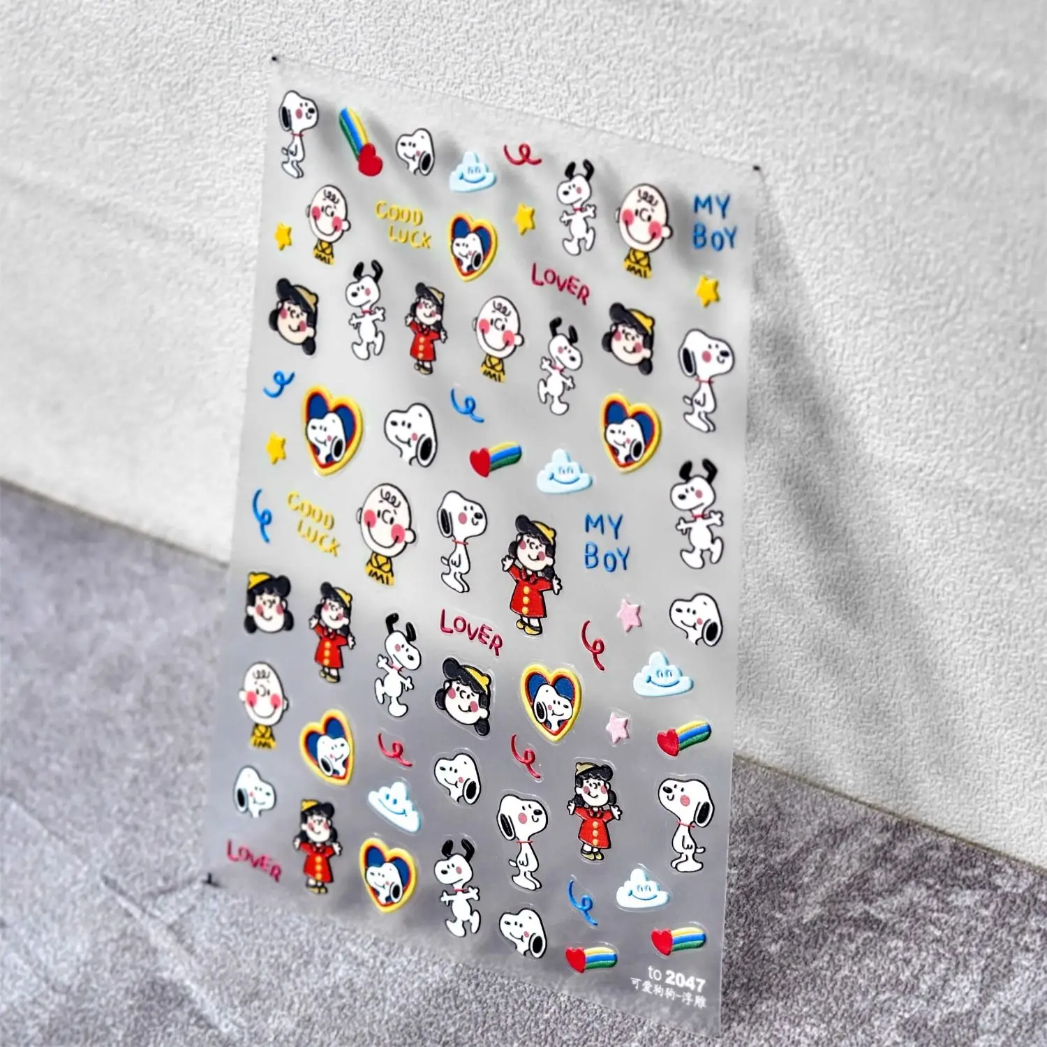 

New Anime Snoopy Woodstock 3D Nail Stickers Press on Nails Peanut Nail Art Decoration Fun Anime Nail Art Decals