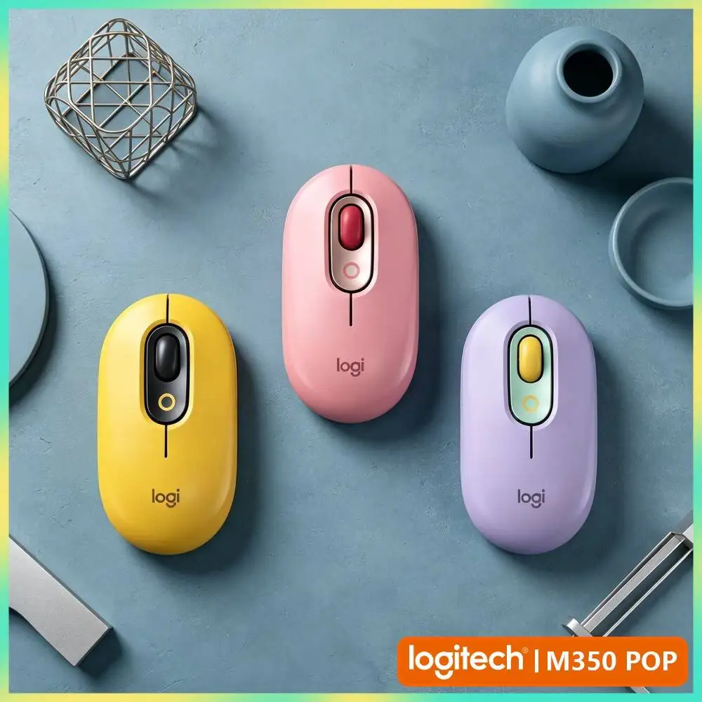 Logitech M350 POP Mouse High-Precision 1000 DPI Bluetooth USB Silent Scroll for Gaming Laptop and High-End PC Rig