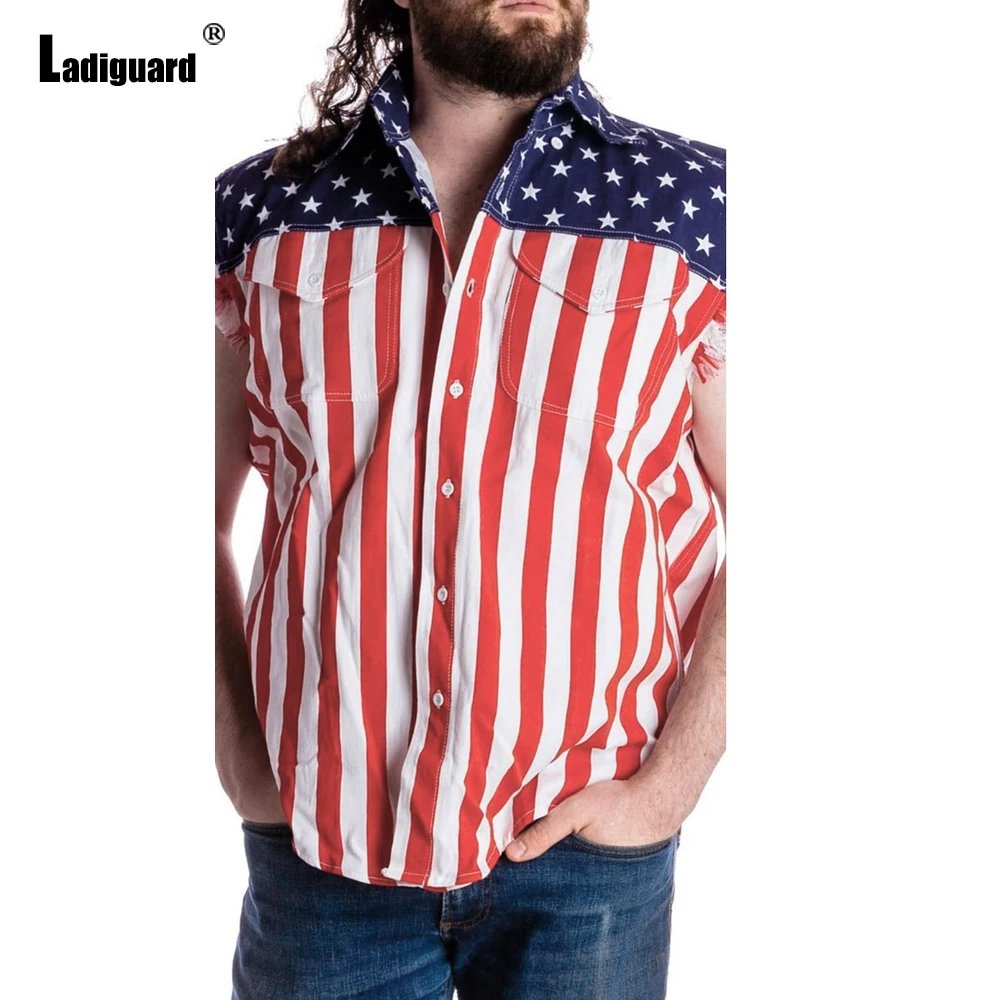 

Мужской джинсовый жилет больших размеров с отложным воротником, мужские джинсы без рукавов, верхняя одежда, куртка с американским флагом на День независимости, новинка