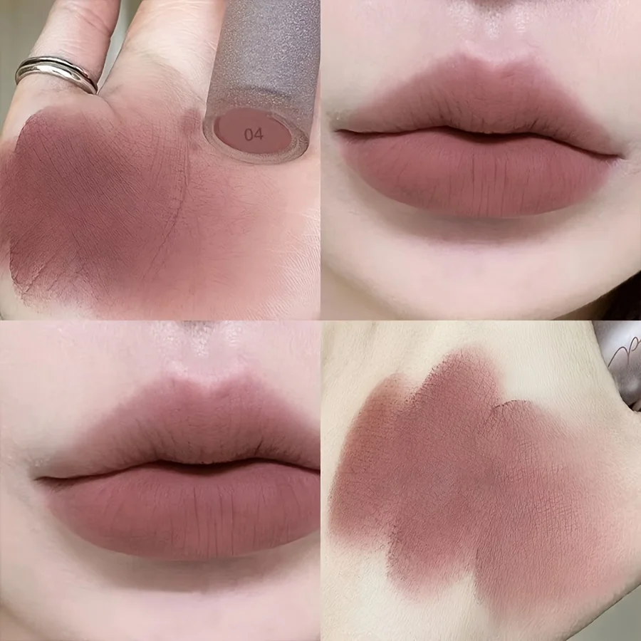 6-color Matte Velvet Mist Lipstick, Air Dimming Velvet Mist Lipstick Lift Long-lasting waterproof non-stick cup Soft Mist matte
