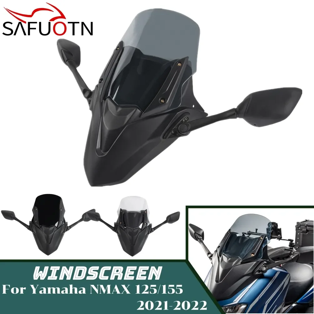 

NMAX155 NMAX125 Лобовое стекло с передней панелью маски для Yamaha NMAX 125 155 2021-2024 Аксессуары для ветрового щитка мотоцикла