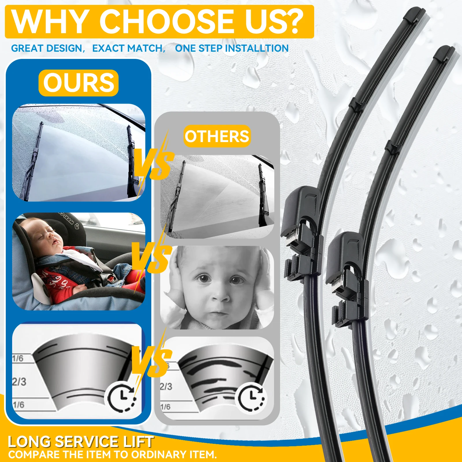 

Car Wiper Front Wiper Blades 24"+23" For Audi A8 D3 2003 2004 2005 2006 2007 2008 2009 Slider Windshield Windscreen Front Window