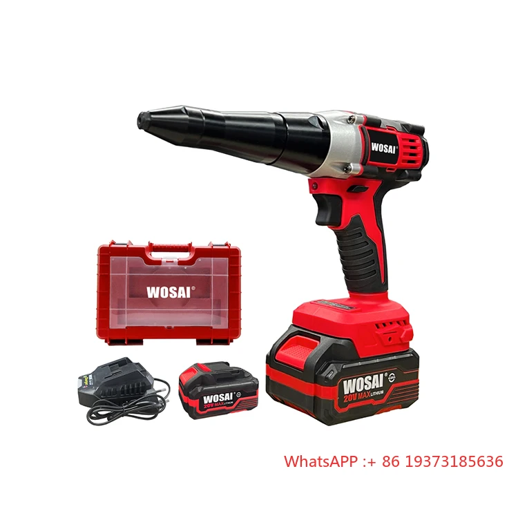 WOSAI 20 В Аккумуляторные заклепки Ручной электрический заклепочник Гайка для алюминия Нержавеющая сталь WOSAI 20 В Аккумуляторные заклепки Ручной электрический заклепочник Гайка для алюминия Нержавеющая сталь