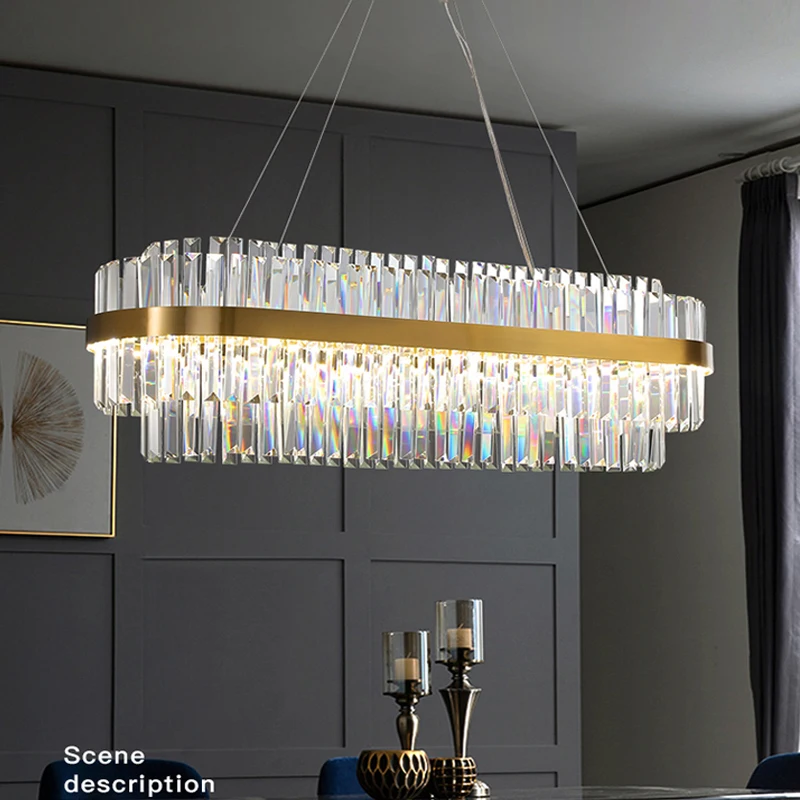 Modern Simple Living Room Crystal Chandelier for Dining Room Bedroom House Lighting Design Atmospheric French Style Chandelier