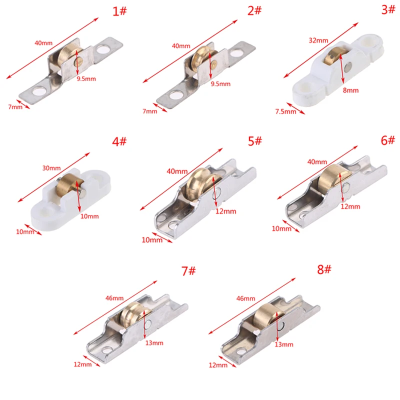 

1Pc Stainless Steel Window Pulley Glass Sliding Door Roller Runner Display Cabinet Mute Wheel Track Pulley Furniture Accessories