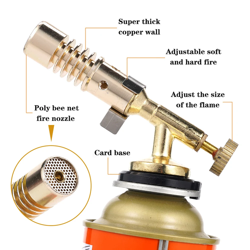 Antorcha de soldadura portátil, quemador de Gas, pistola de llama, soplete de Gas de cobre y latón de alta temperatura, soldadura de propano, fontanería