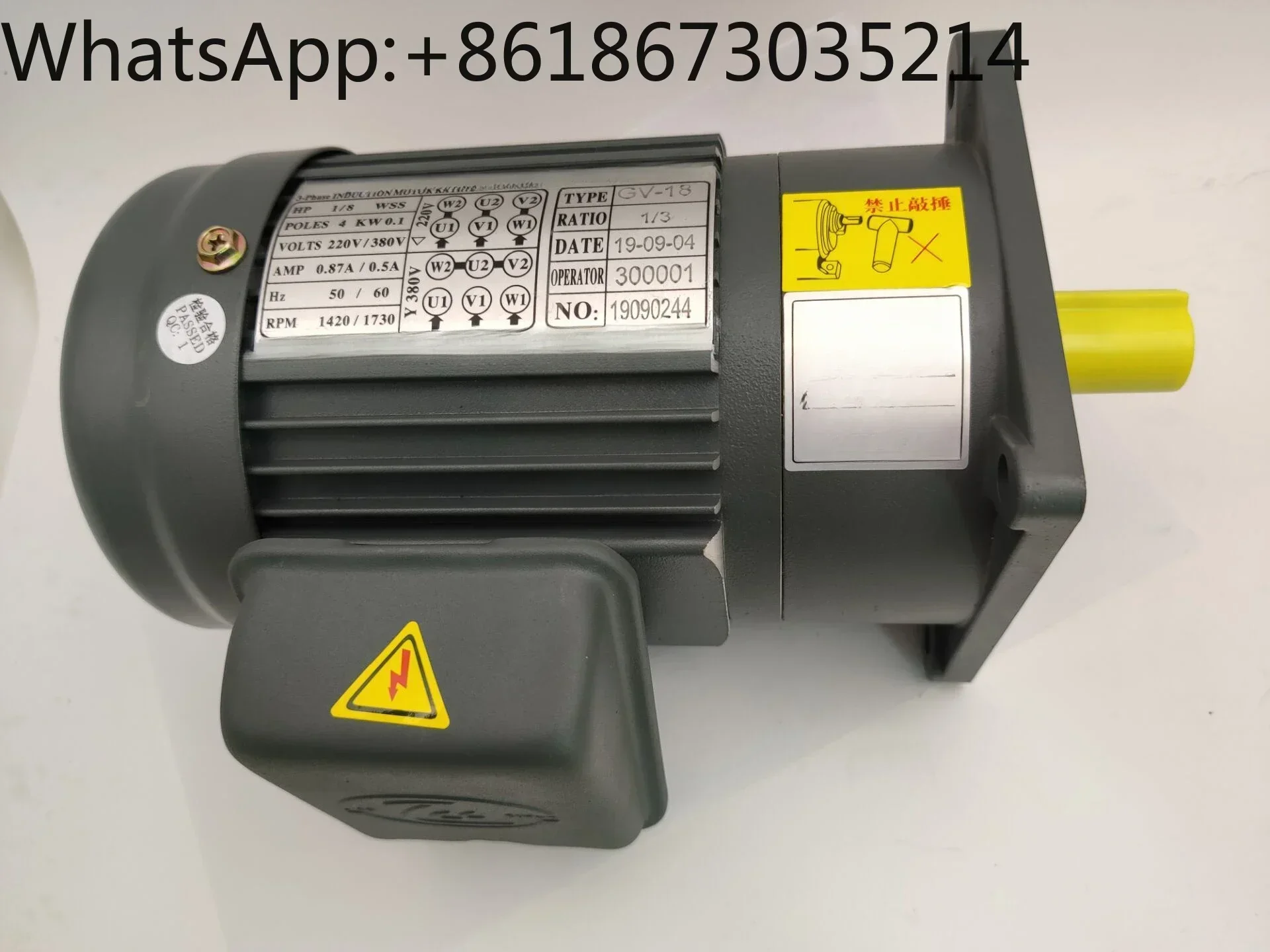 Reducer GV-18 1/3 1/8WSS vertical gear reduction motor