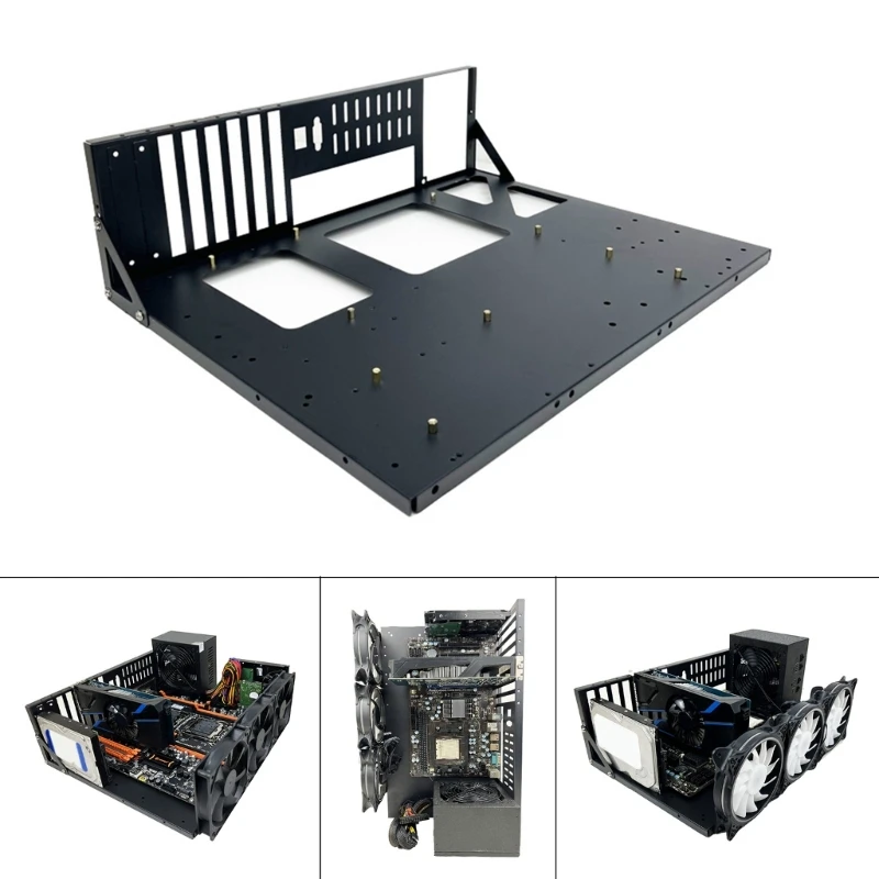 Mining Rig Frame for GPU Aluminum Open Miner Mining Frame Rig Case Support GraphicsCard Insulation for Bitcoin