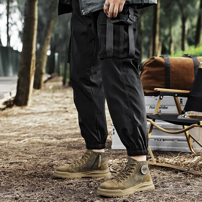 

Men's High Top Hiking Shoes Anti Slip and Versatile Fashionable and Trendy Lightweight Men's Camping Shoes