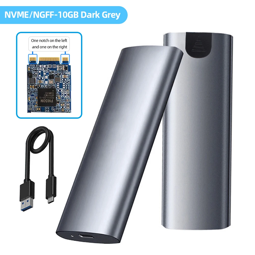 M2 NVMe SSD Case 10Gbps HDD Box M.2 NVME NGFF To USB 3.1 External SSD Enclosure Type-A to Type-C Cable for 2230/2242/2260/2280