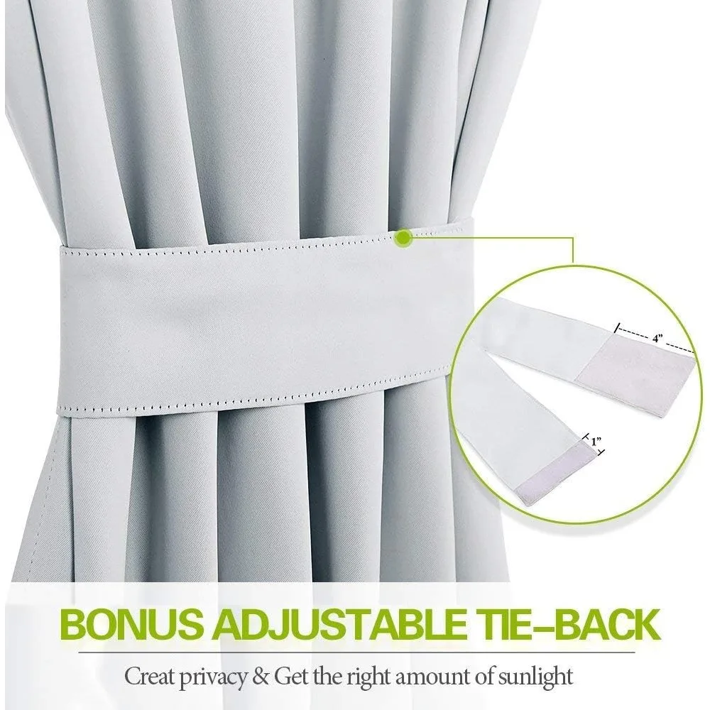 Double Pinch Pleated Curtains Hooks for Living Room Bedroom Bungalow, Light Blue Window Curtains, Wide Size Options for Home Dec