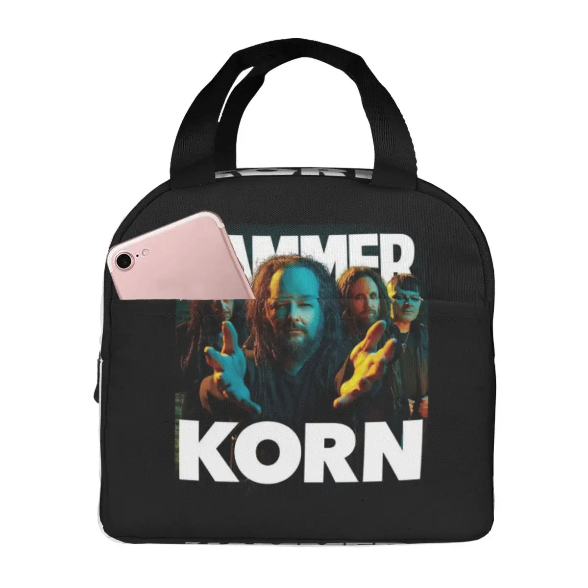

Korn Heavy Metal Band Album Tour 2024 Insulated Lunch Bag for Kids School Cooler Thermal Food Box Tote Lunch Boxes Container