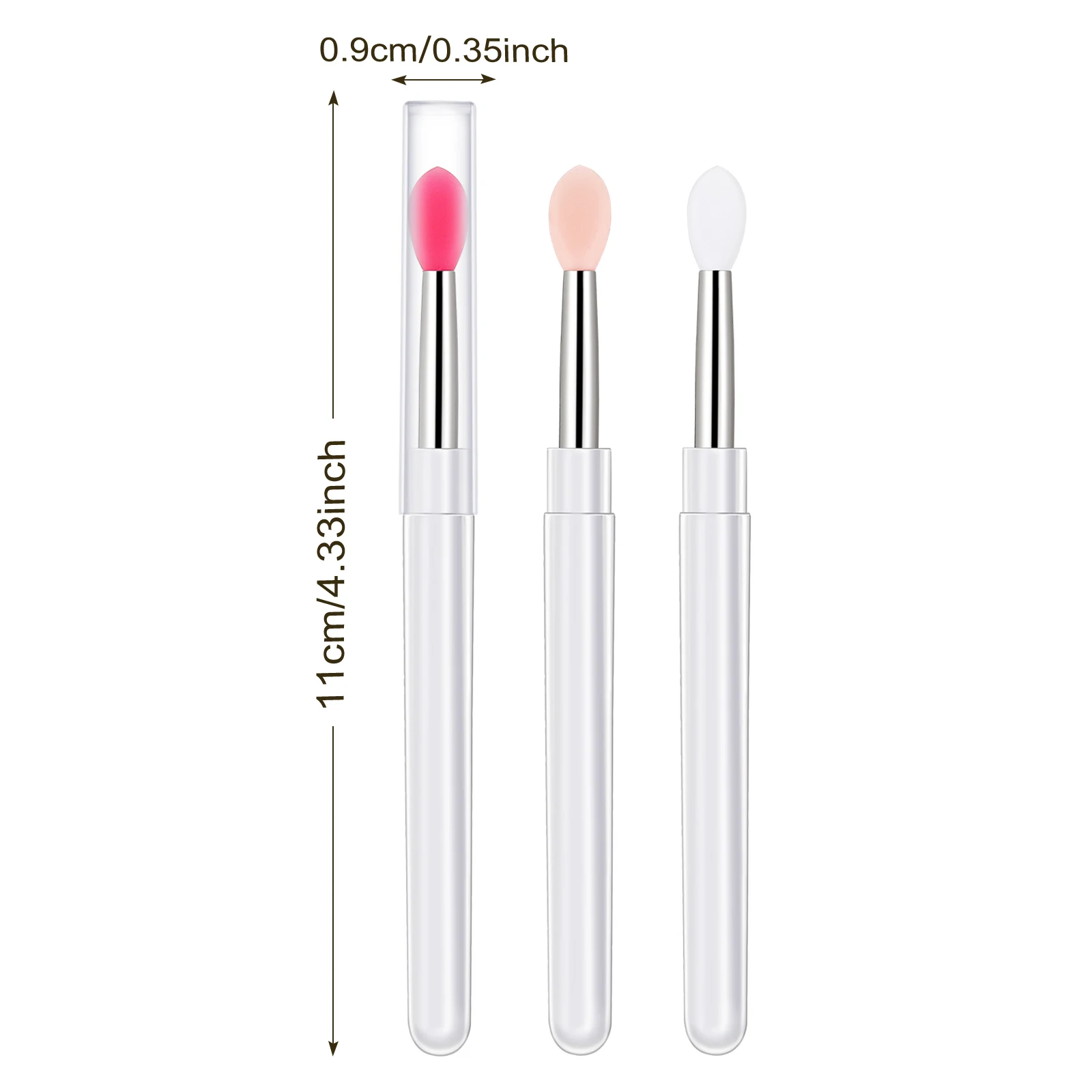 3 uds cepillo de labios de silicona portátil con cubierta suave multifuncional aplicador de bálsamo labial lápiz labial brillo de labios sombra de ojos pinceles de maquillaje