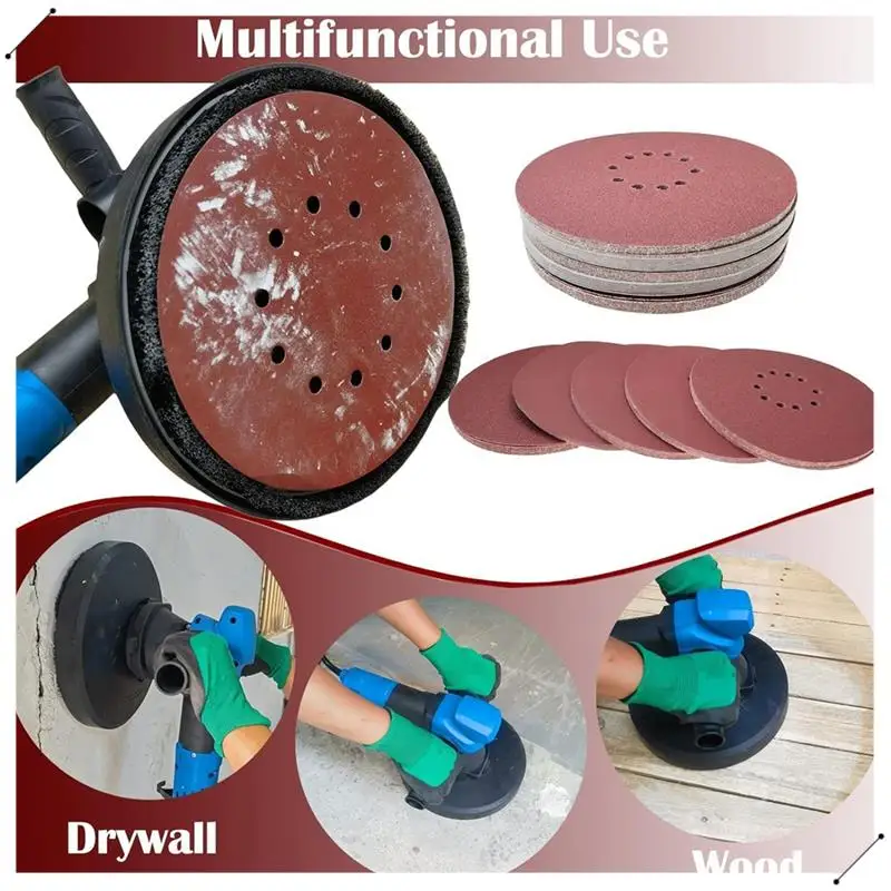 50Pack 9Inch 10Hole 40 Grit Hook-And-Loop Drywall Sandpaper - Aluminum Oxide Sanding Disc For 9Inch Drywall Sander