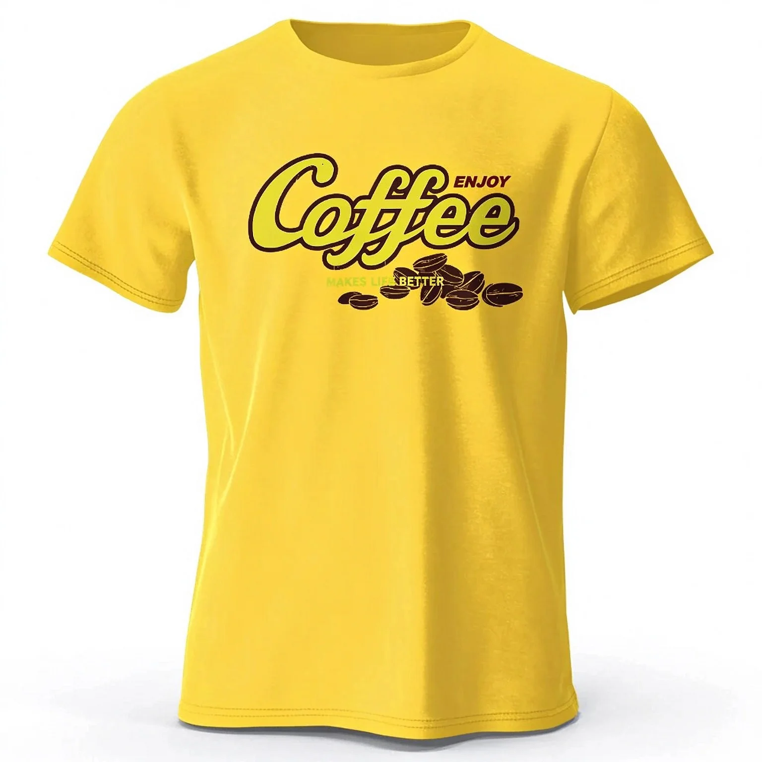 2026 Coffee Themed Slogan Printed Men's T-Shirt Cotton Oversized Inviting Graphic for Women Men Tops Tees Streetwear