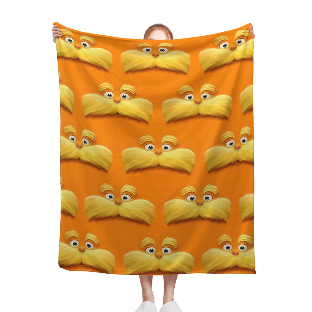 Lorax backpack Blanket Flange Textile Decor Portable Super Soft Throw Blankets for Home Office Plush Thin Quilt