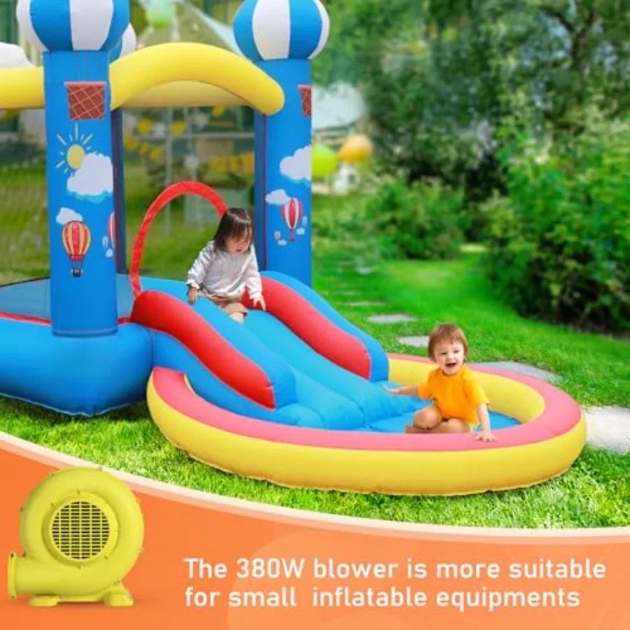 380W 0.5HP Air Blower for Inflatables: Commercial Electric Blower Designed for Continuous Operation to Inflate Bounce Houses Bo