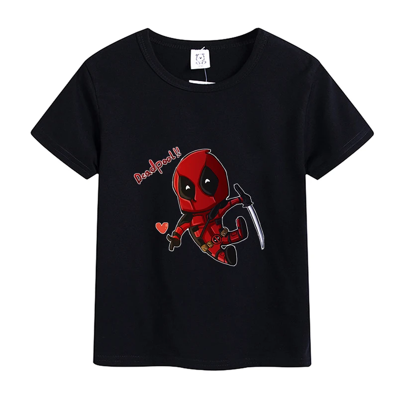 Deadpool Marvel t-Shirt Kid Disney Movie Cartoon Print Childern Tees Cotton Toddler Vogue Tee Shirt manica corta regalo di compleanno