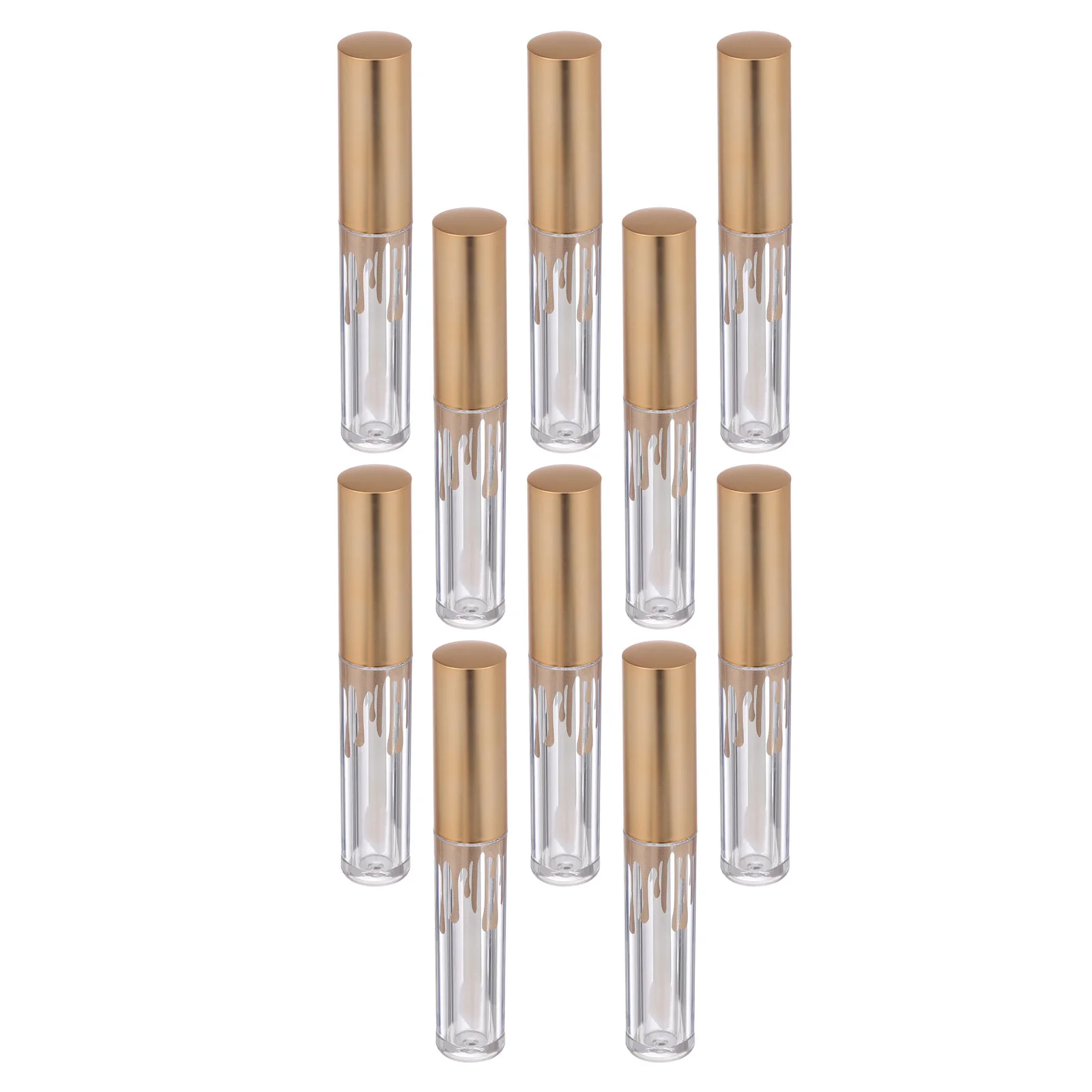 

10 Pcs Lip Gloss Empty Tube Balm Bottles Tint Subpackage Tubes Containers Small Lipstick Gold