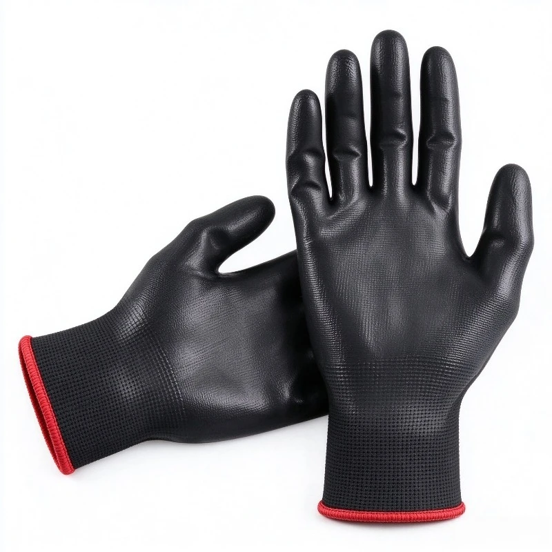 5/10 Pairs Black Coated Palm Work Gloves Non Slip Protective Hand Gear Gardening Renovation Assembly Repair Warehouse Safety