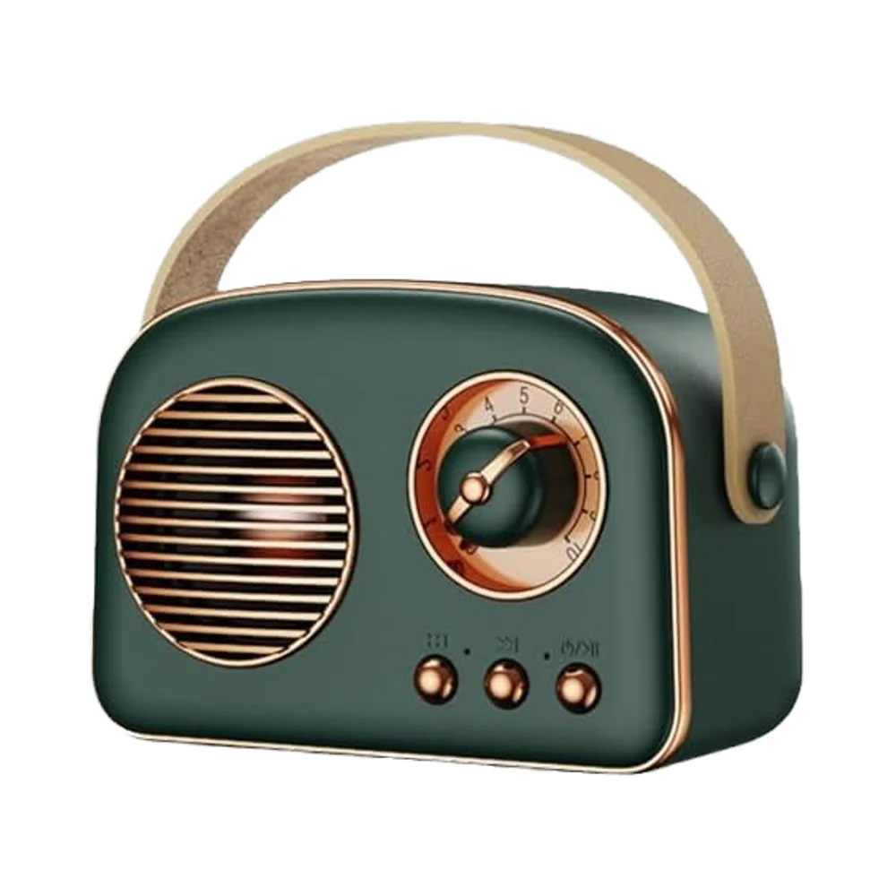 

Green retro bluetooth speaker with USB port, suitable for home theater outdoor travel & girl teen female decorative gifts