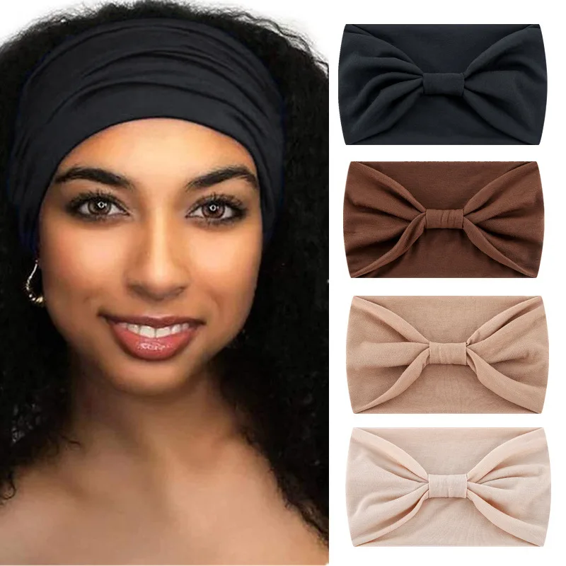 Simple Fashion Women Solid Color Elastic HairBands Cute Wash Face Make-up Hair Band Vintage Sports Running Yoga Headbands