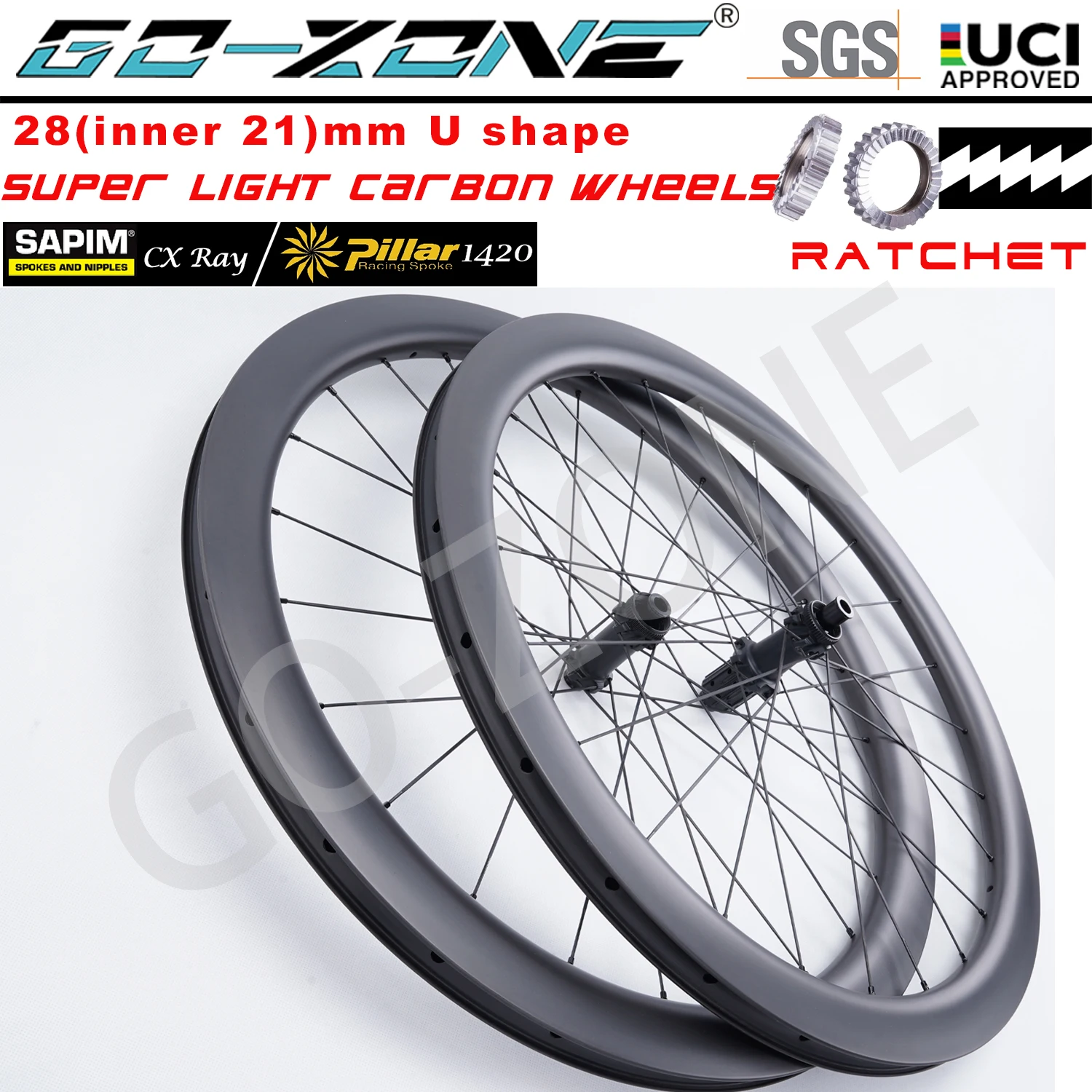 Road Disc Super light 1300g 700c 28m Gravel Carbon Wheels Ratchet Sapim Or Pillar 1420 R270D Center Lock Wheelset UCI Approved