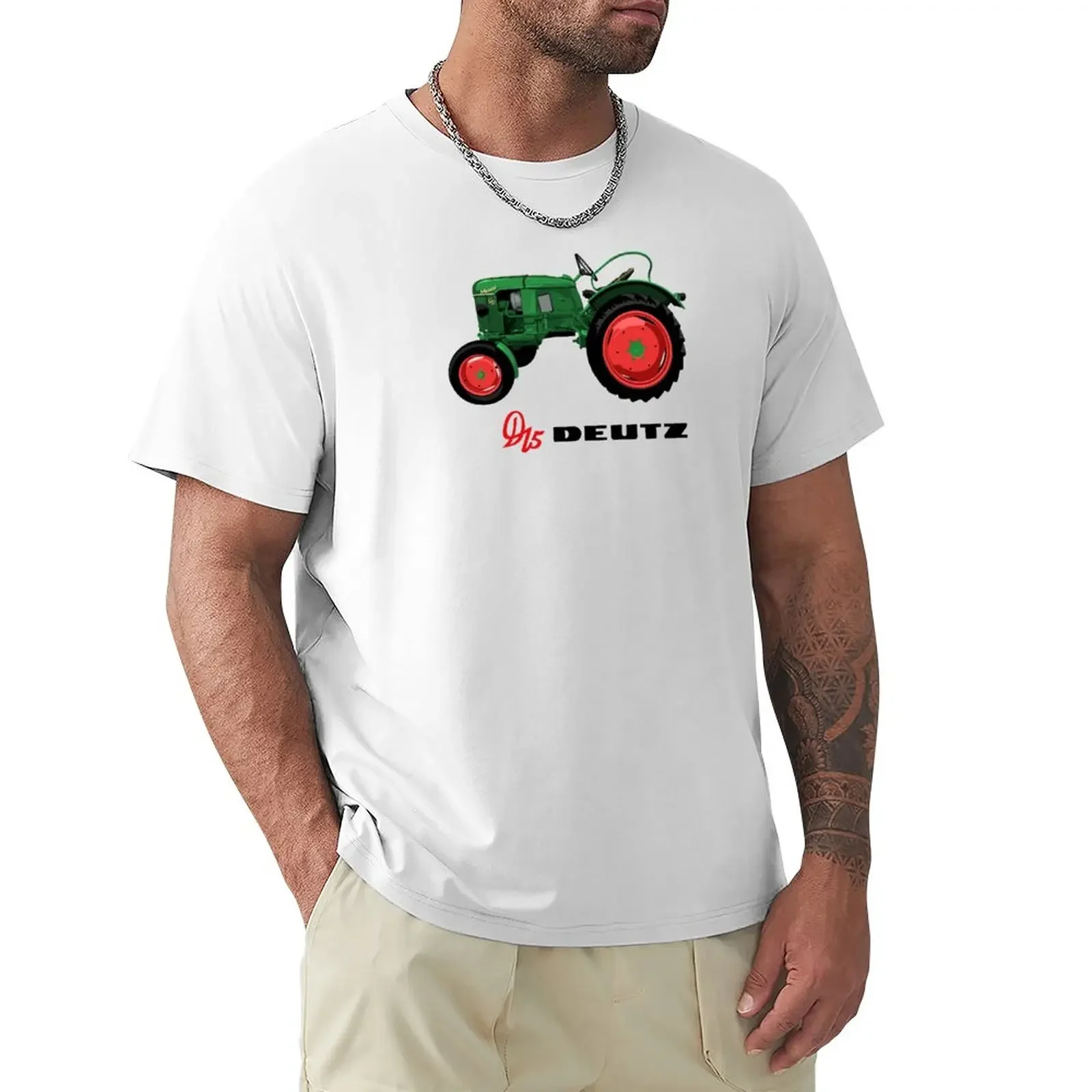 Vintage tractor D15 Deutz illustration T-Shirt new edition anime mens clothes