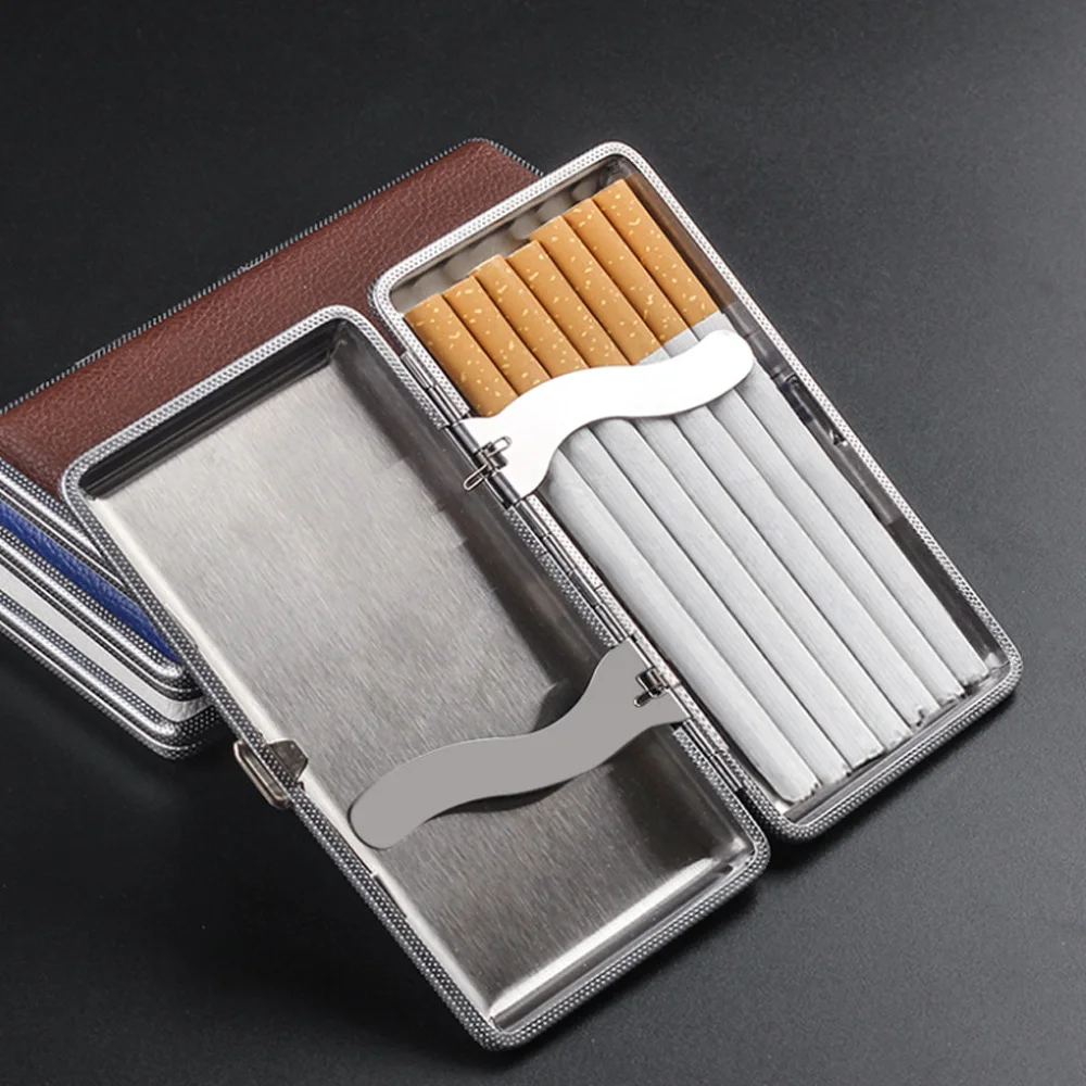 Unique PU Leather Cigarette Case Portable Extended Cigarette Holder Pocket Cigaret Pack 14 Thin Cigarette Boxe Women Smoker Gift