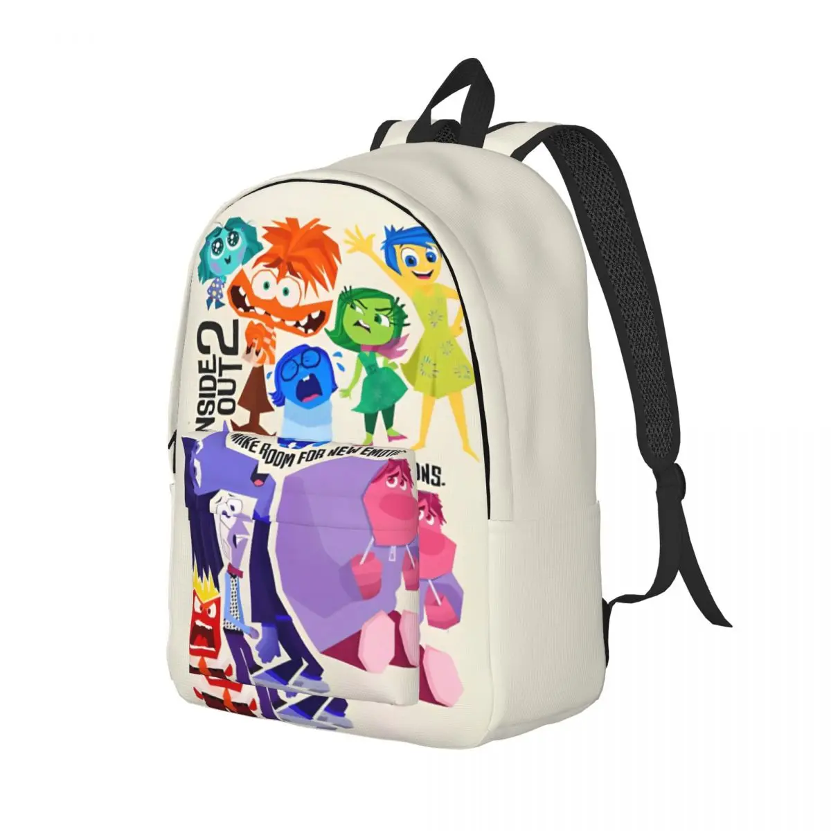 Emotions Face Inside Out Backpack Middle High College School Student Bookbag Men Women Daypack Gift