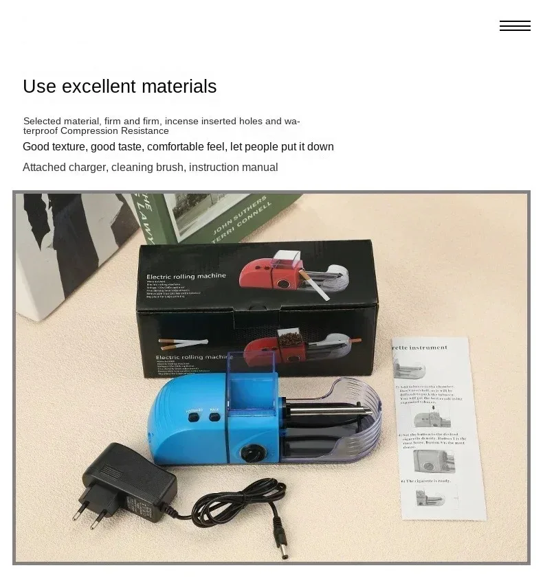 

Электрический автоматический сигаретный ролик, 100-240 В, инжектор для табака, 78 мм, инструмент для курения «сделай сам», аксессуары для курения, вилка европейского/американского стандарта