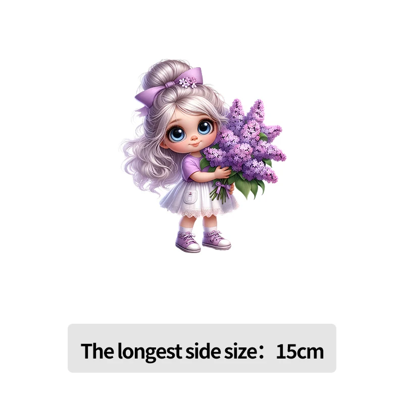 Heat Transfer Cute Doll Princess Pattern Children\'s Clothing Accessories Iron Stickers Washable Wear resistant Accessories Patch