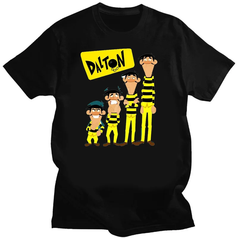 New Arrival Dalton Brothers Lucky Luke Comics Essential Tshirt Summer Men Tops Funny Casual Shirt Loose Print Male Short Sleeve