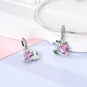 Asli 925 Sterling Silver Charm Beads Bersinar Bercahaya Kunang-kunang Kupu-kupu Liontin untuk Gelang Pesona Perhiasan 10 pesona sayap penjualan terbaik - №