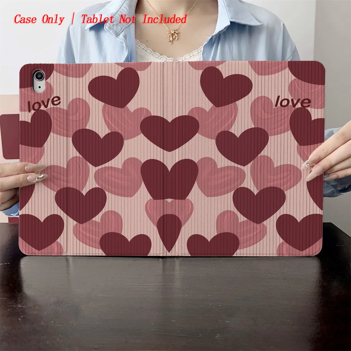 

Soft Romantic Numerous Pink Love Hearts Print iPad Cover For Apple iPad 9th/10th Gen Air 3 Pro 12.9 Mini 6 Shockproof Case