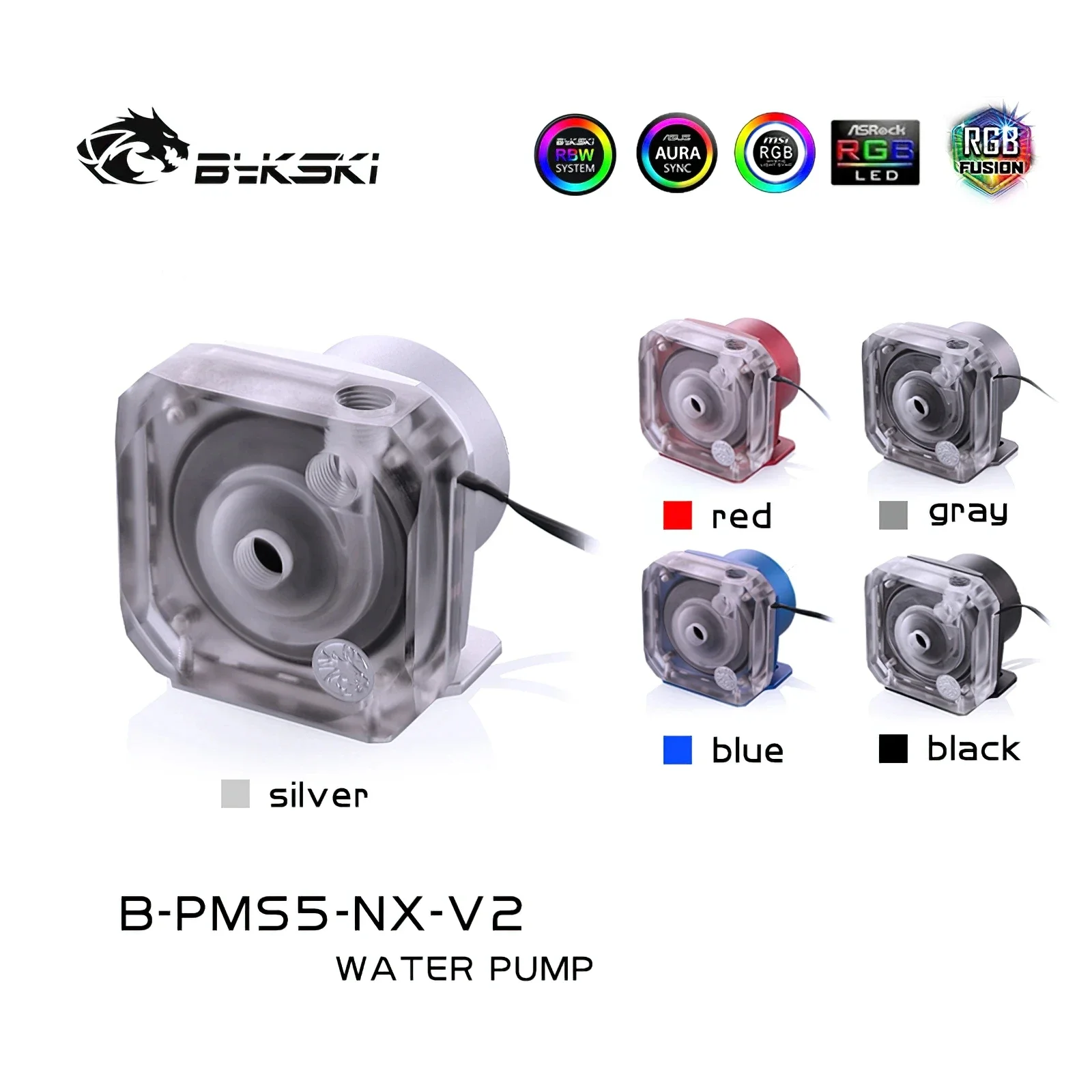 

Bykski D5 pump cover +top Armor Kit For D5 Pump , Replace the original cover/top High performance Mute B-PMS5-NX-V2