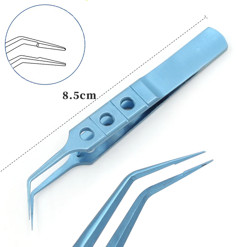 1pcs Micros Titanium Straight/Curved /angled Hair planting Tweezers Platforms Ophthalmic Dental Forceps