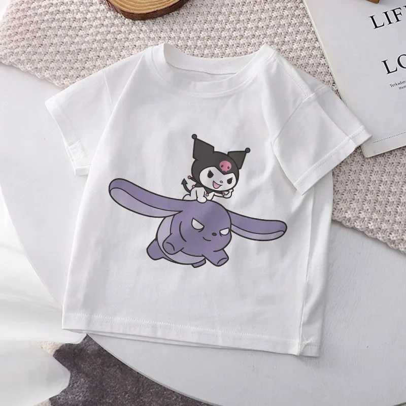 Melody Children's T-shirt Kawaii T Shirt Sanrio Anime manga Cartoons Children Casual Clothes Tee Shirt Kid Girl Boy Fashion Tops