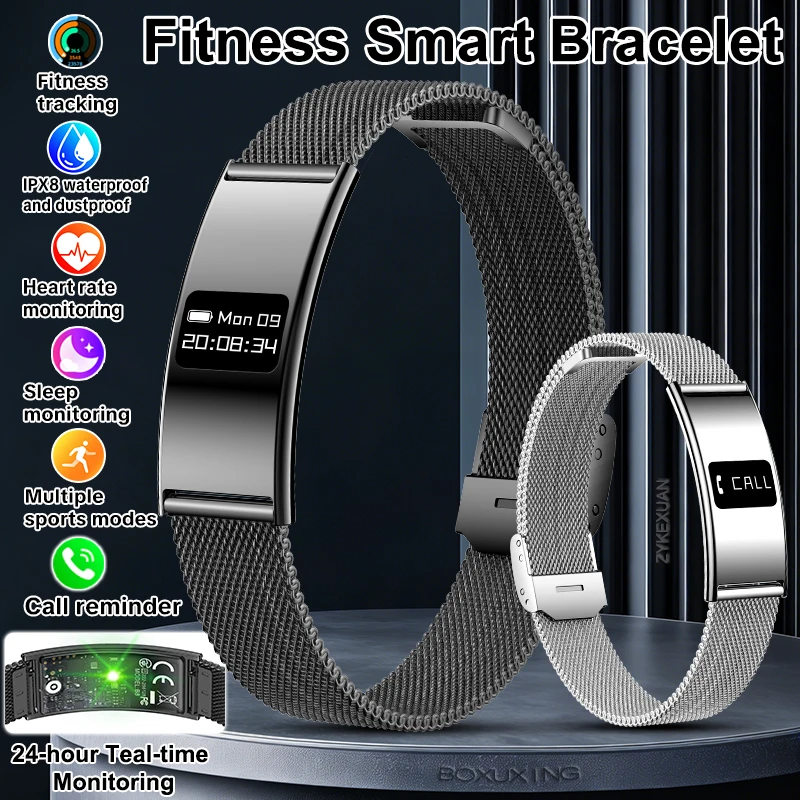 

2026 New Fitness Tracker Smart Bracelet Men Women IPX8 Waterproof Heart Rate Sleep Monitoring Outdoor Sport Pedometer Smartwatch