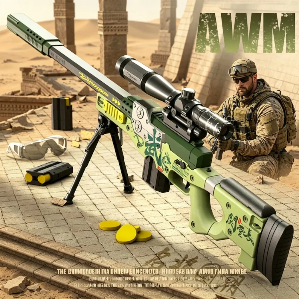 Full Automatic Soft Bullets Toy Gun with 120 Darts Assault Rifle Modle Outdoor CS Shooting Games Christmas Gift for Children