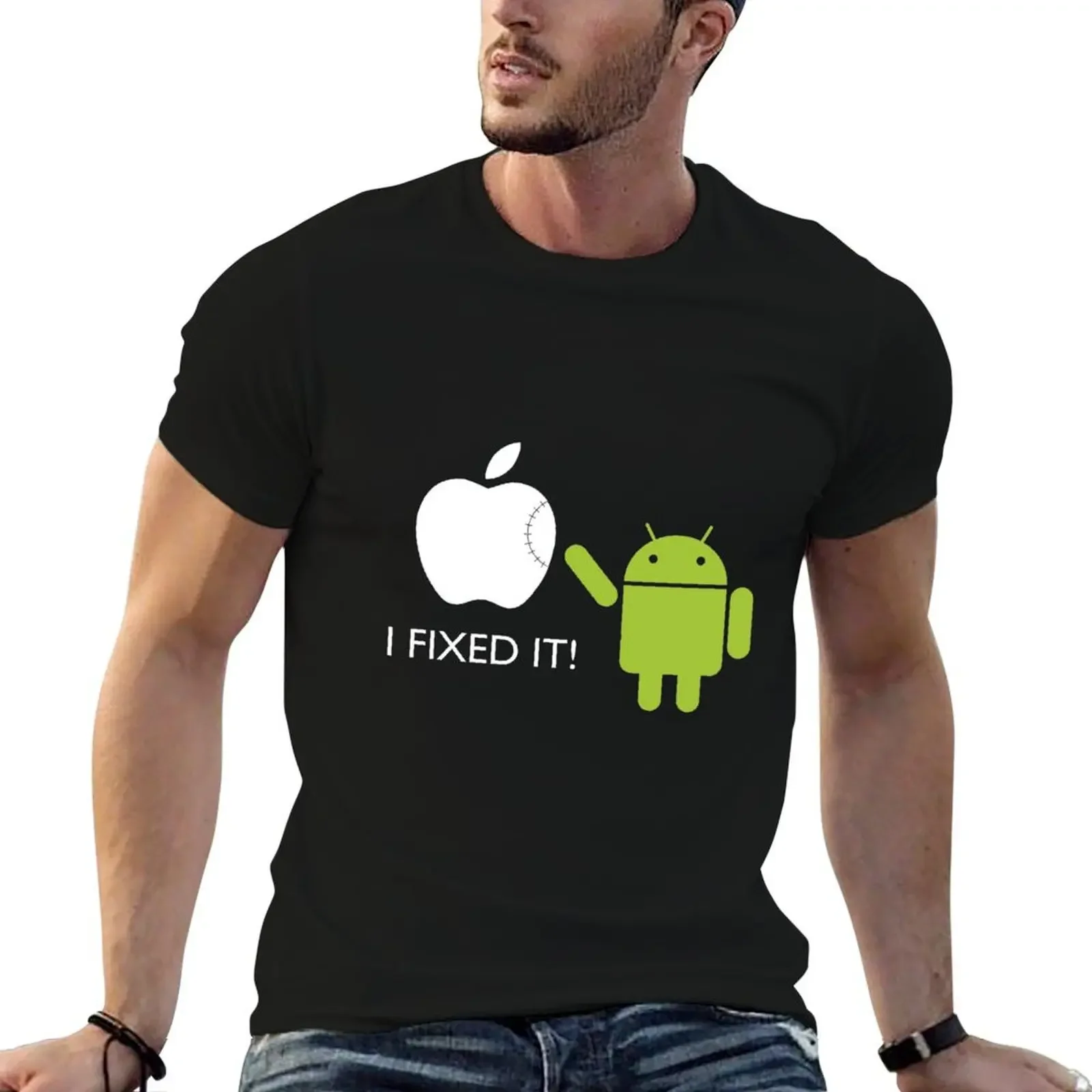 

Android Fixing Apple T-Shirt boys animal print cheap stuff sweat mens graphic t-shirts anime